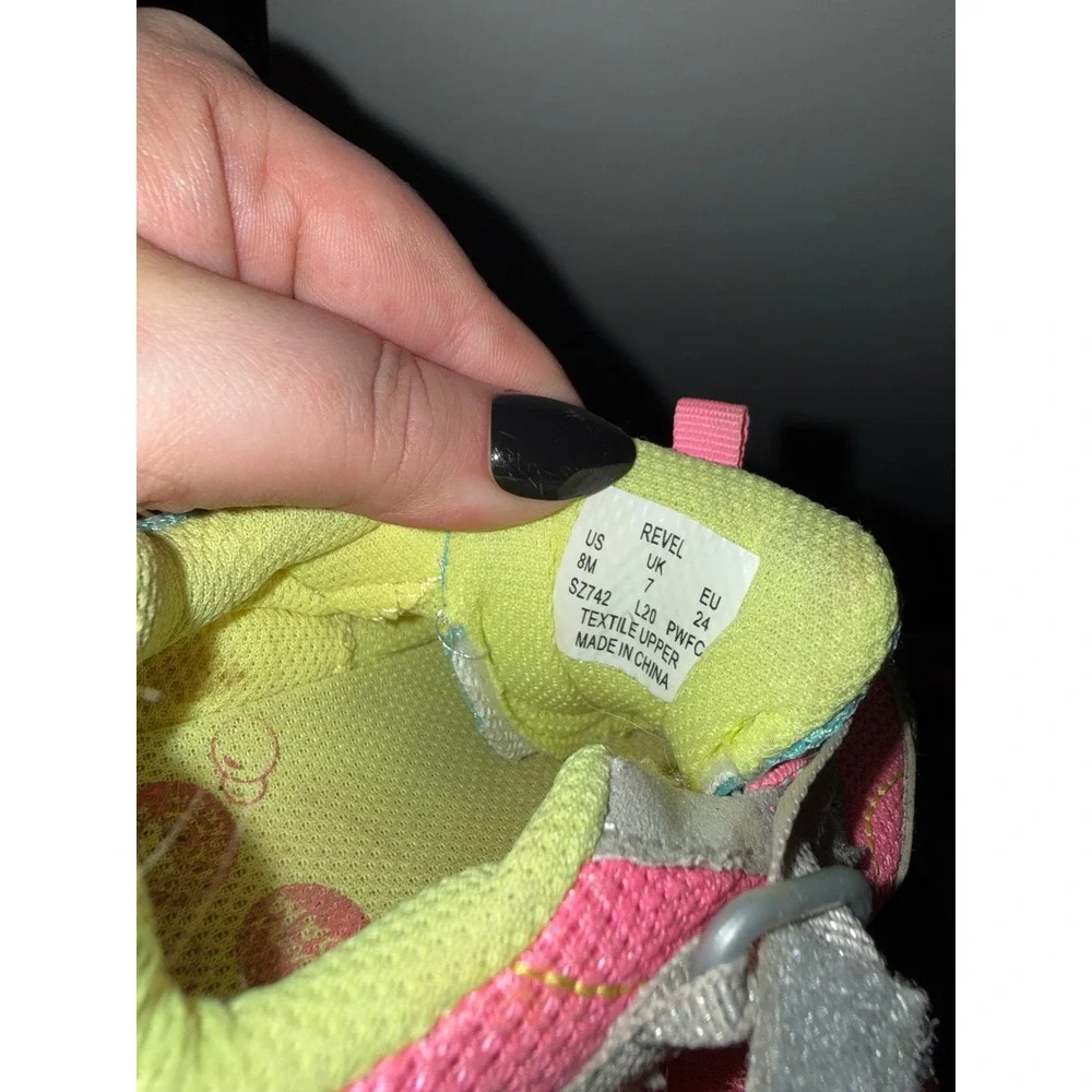 Surprize by Stride Rite Revel Girls Pink Teal Silver Sneakers Toddler Size 8M